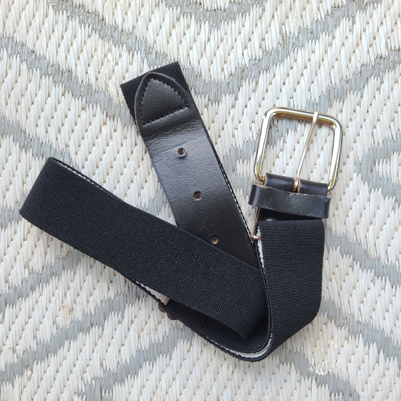 Adult baseball/softball belt, adjustable elastic, in black - Picture 1 of 3